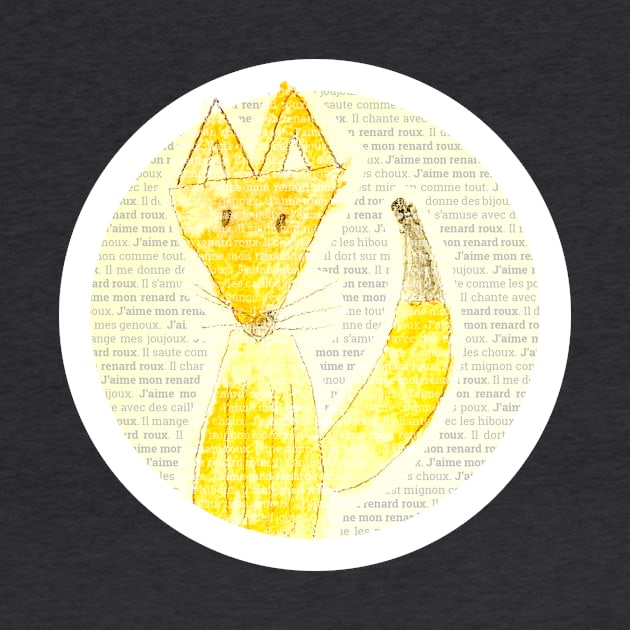 Naive Fox Drawing by 20thCenturyBlock